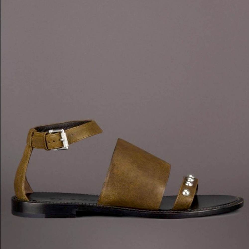 Belstaff Women's Camden Sandal in Olive Green 7
